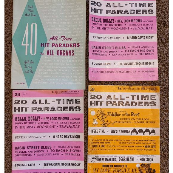 Vintage Lot 20 All-Time Hit Paraders Easy Piano Organ Solos Sheet Music - Picture 1 of 14